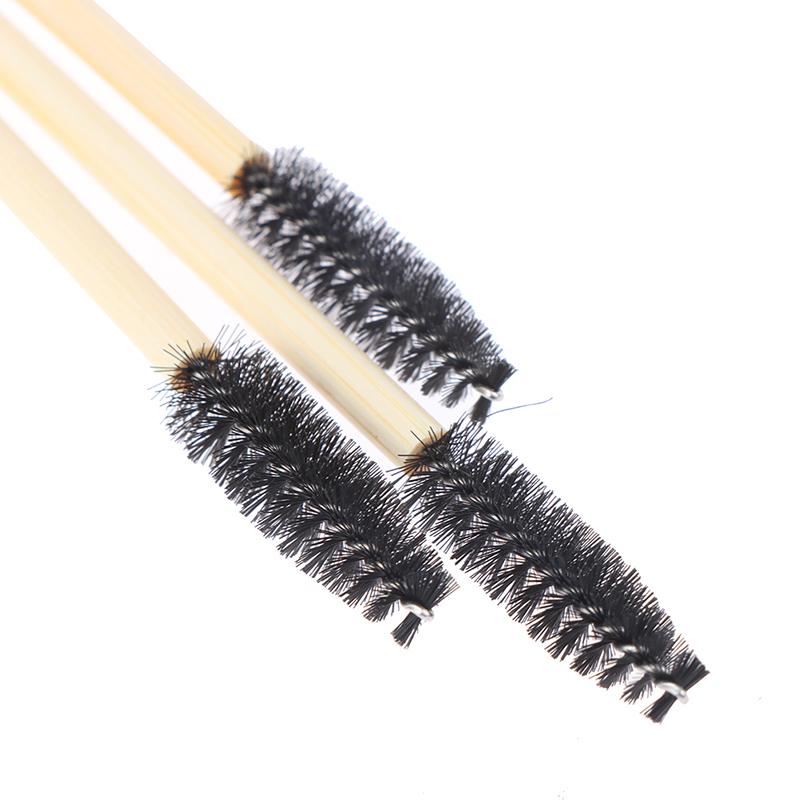 50Pcs Bamboo Handle Eyelash Brush Makeup Brush Eyelash Extension Eyebrow Brush