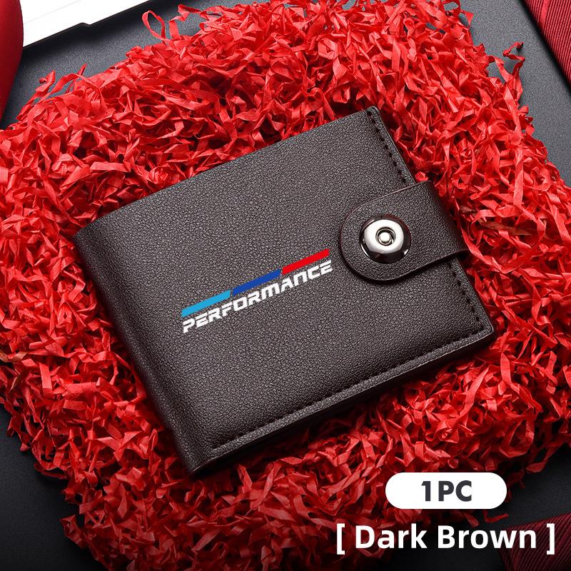 OMPC8 Leather Wallet Short Multi Credit Card Holder Male Purse Money For BMW 1 3 5 Series G30 G32 G38 2021 2020 2019 2018 E46 E91