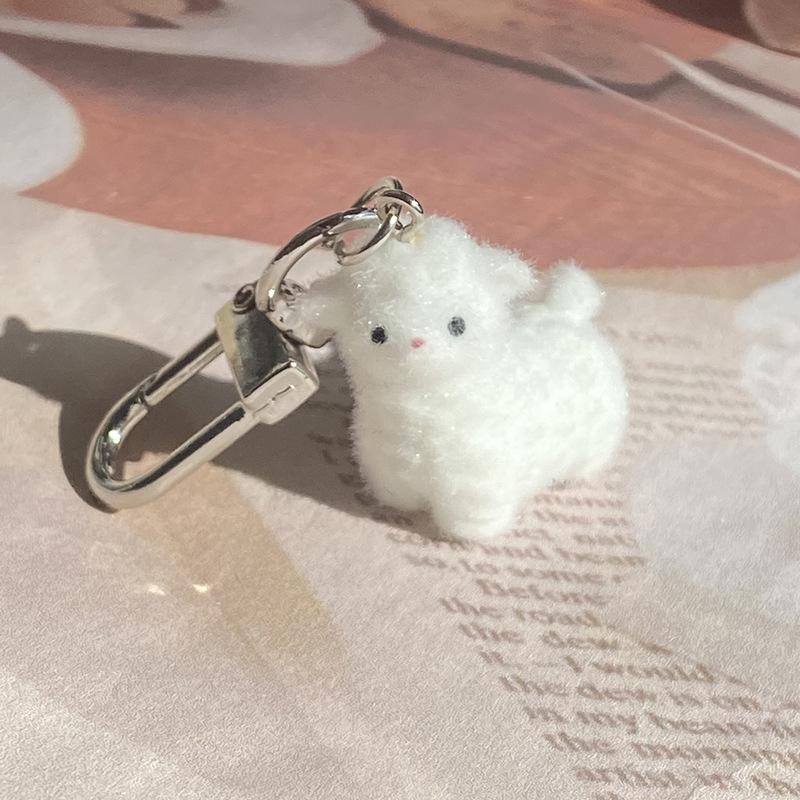 Flocking Elk Capybara Phone Strap Fluffy 3D Alpaca Doll Phone Chain Keychain Lanyard Bag Key Pendant Couple Gifts