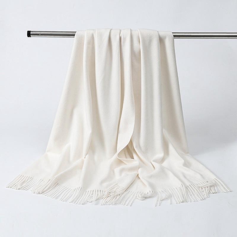 Wool Scarf Women's Winter Korean Style Thickened Warm Solid Color Scarf Shawl High End Versatile Cashmere Scarf
