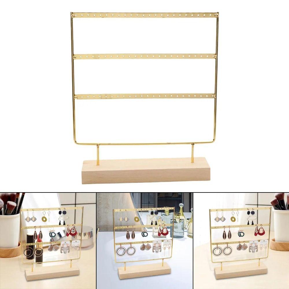 Metal Earrings Storage Rack 3-Tier Jewelry Holder Earring Organizer Ear Stud Rack  Stand Display