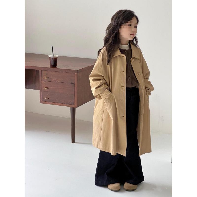 Schicker Britischer Denim-Windbreaker für Mädchen - Trendiger Frühjahrs-/Herbstmantel