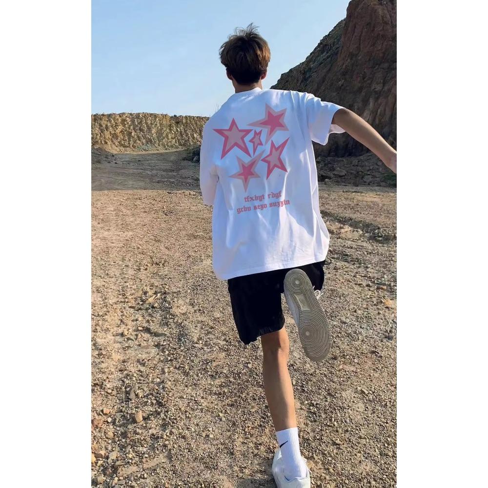 Moda de vară, grea, retro, litere engleze, pentru bărbați, 100% bumbac, cu gât rotund, tricou casual fitness, de înaltă calitate