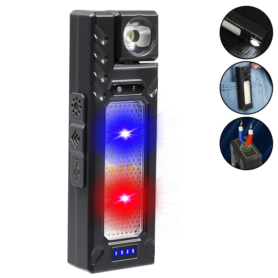 Powerful Sensor Flashlight Rechargeable Led Flashlights with Magnet,Hat Clip Torch Outdoor Waterproof Camping Fishing Lantern