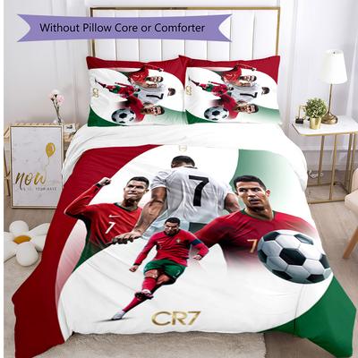 Cristiano Ronaldo Tištěné povlečení 3dílná sada Útulná prodyšná sada přehozů na postel jako dárek k nastěhování na svátek