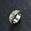 8mm Stainless Steel Tibetan Buddhist Mantra Sanskrit Spinner Ring for Men Women Size 6-12