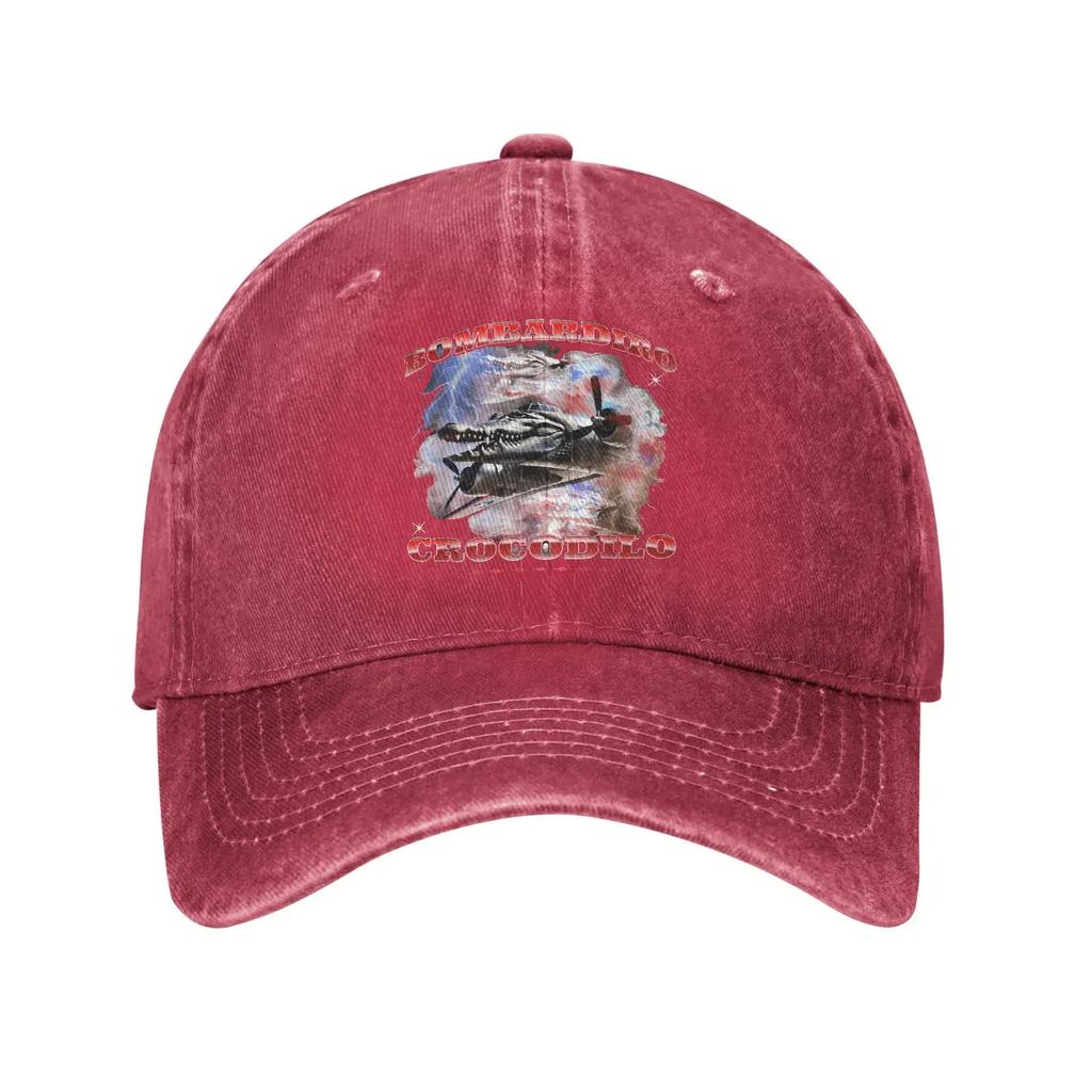 Summer Bombardiro Crocodilo Italian Brainrot Meme Crocodile Baseball Cap Sun Visor Trucker Hat Unisex-Teens Rock Baseball Caps