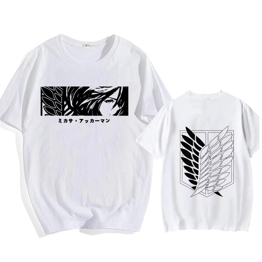 Attack on Titan Streetwear Men's T Shirt Eren Yeager Shingeki No Kyojin  Anime Summer Cotton Women Tops Tees Casual High Quality
