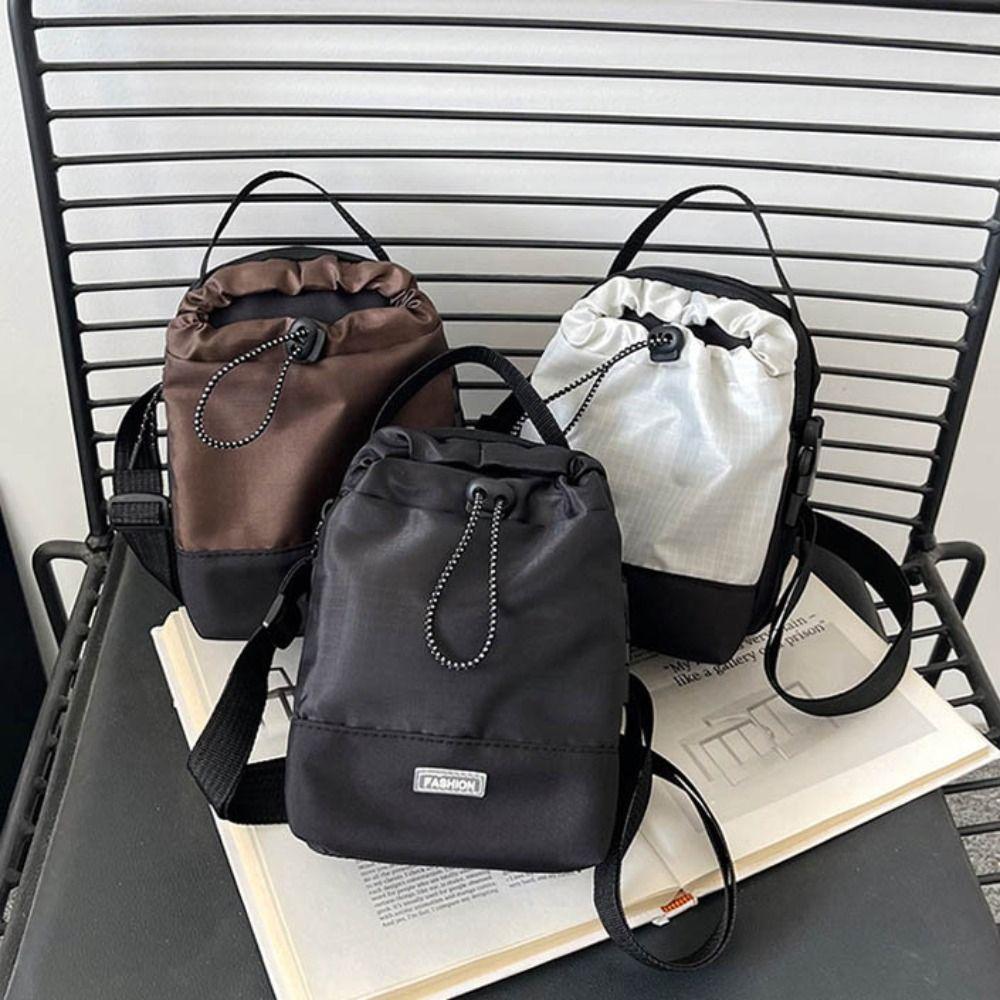 Nylon Phone Bag Lightweight Women Crossbody Bag Leisure Drawstring Shoulder Bag  Daily