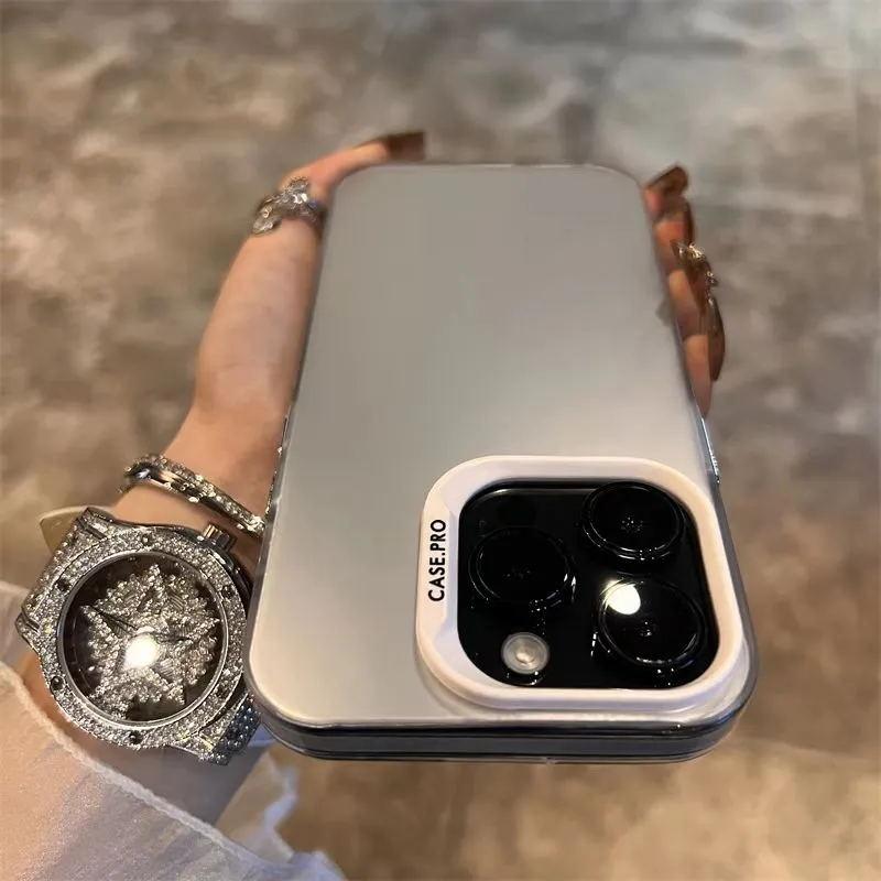 Luxury Plating Matte laser Phone Case For iPhone 16 Pro Max 15 14 13 12 11 Plus X XS XR Fashion Shockproof Bumper Cases Cover
