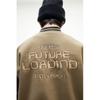 H M Baseball Jacket Loose Fit Beige Black