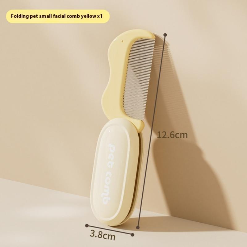 Pet Folding Facial Cleaning Comb Removes Tear Stains Row Comb Portable Dog Hair Repair Scissors Cat Hair Comb Pet Clean Supplies