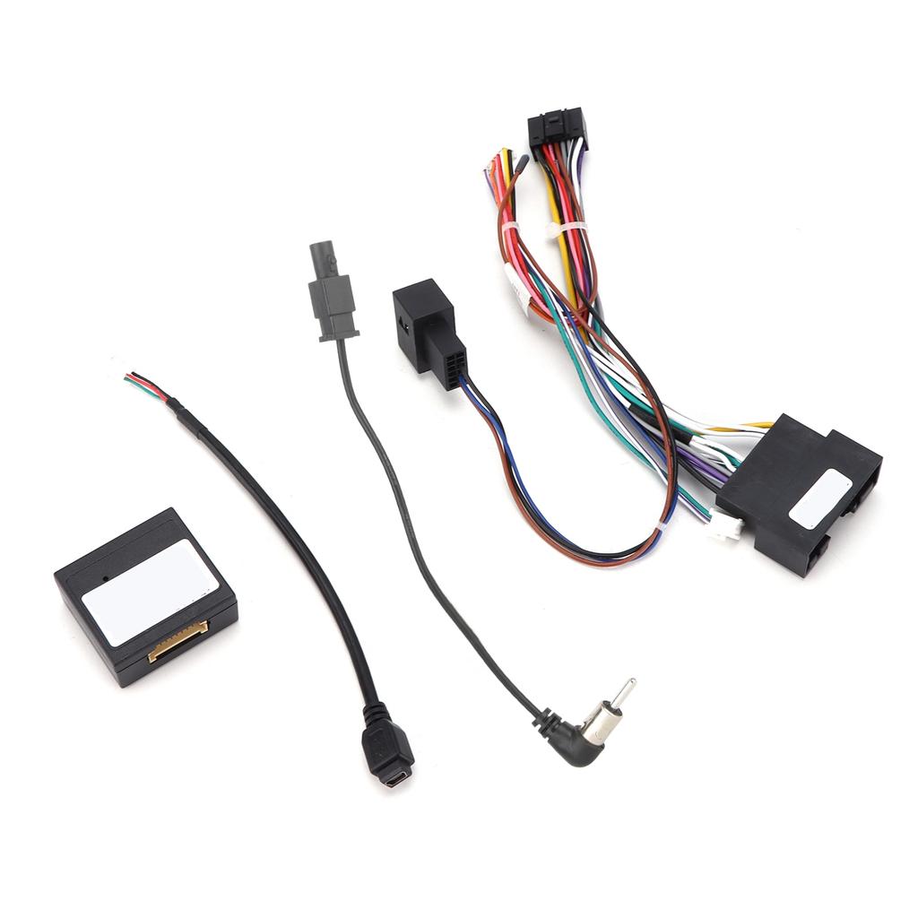 16Pin Audio Wire Harness Adapter Power Cable with Canbus Box Replacement for Ford Focus Kuga Edge