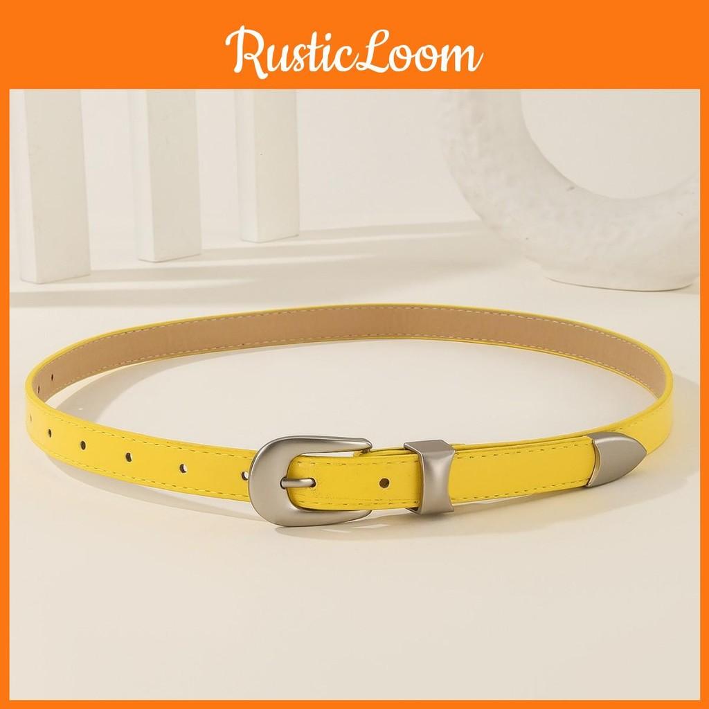 Solid Color Simple Metal Buckle Decoration Women Casual Belt For Use Daily