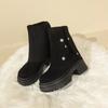 Thick-soled Long Snow Boots for Women 2025 New Autumn and Winter Dual-wear, Fleece and Thickened Warm Fashion Boots Cotton Shoes