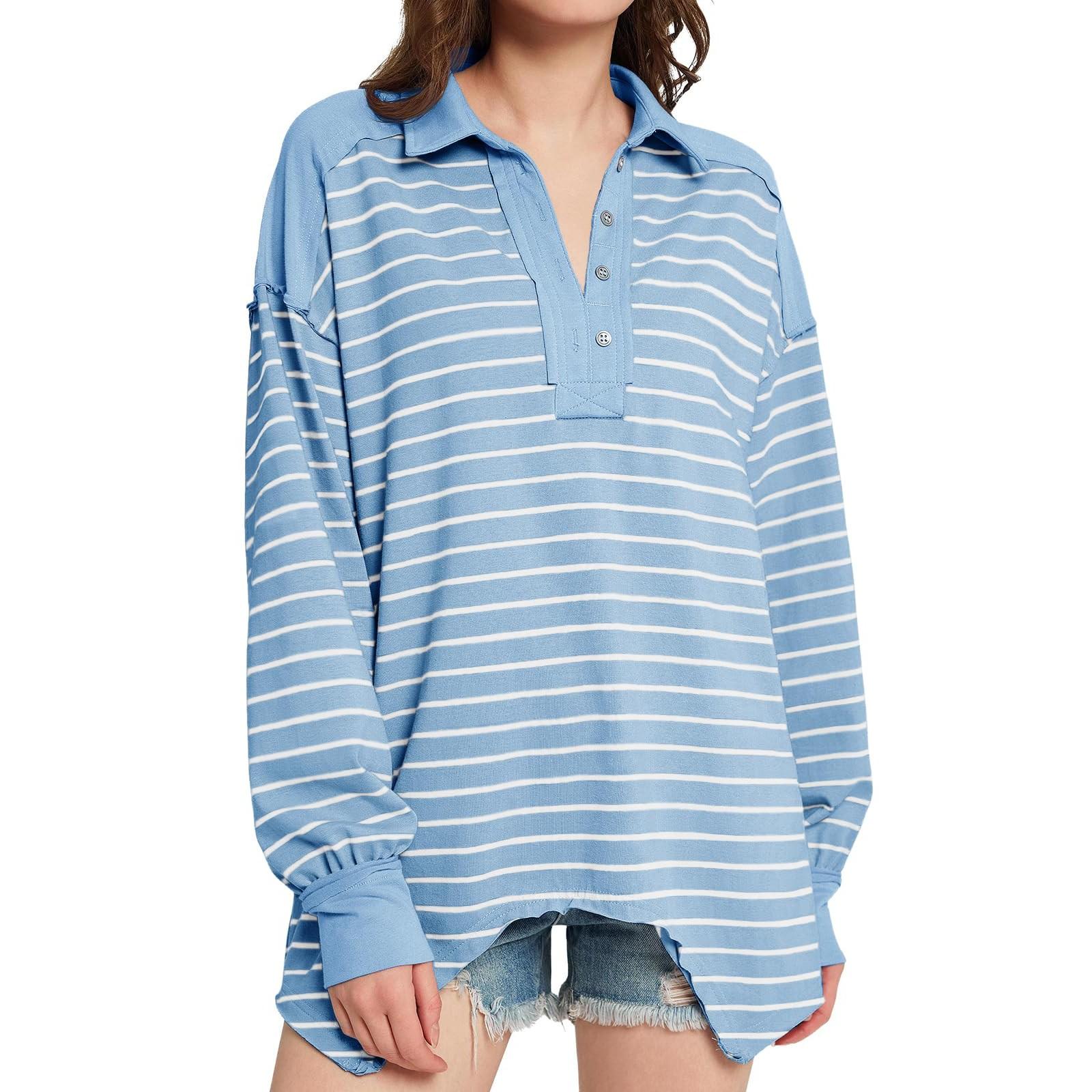 

Топи для жінок, пуловери з довгим рукавом, повсякденні сорочки, топ XS синій