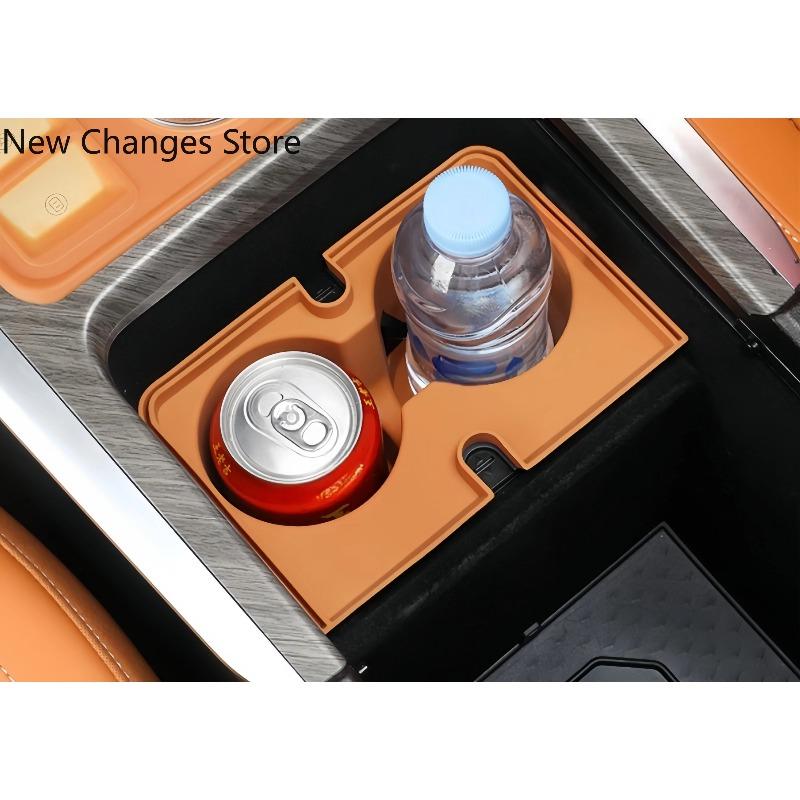 For GMW TANK 500 Hi4-t Hi4-Z Car Central Control Water Cup Protective Pad Auto Water Cup Holder with Metal CD Ring Silicone Pad