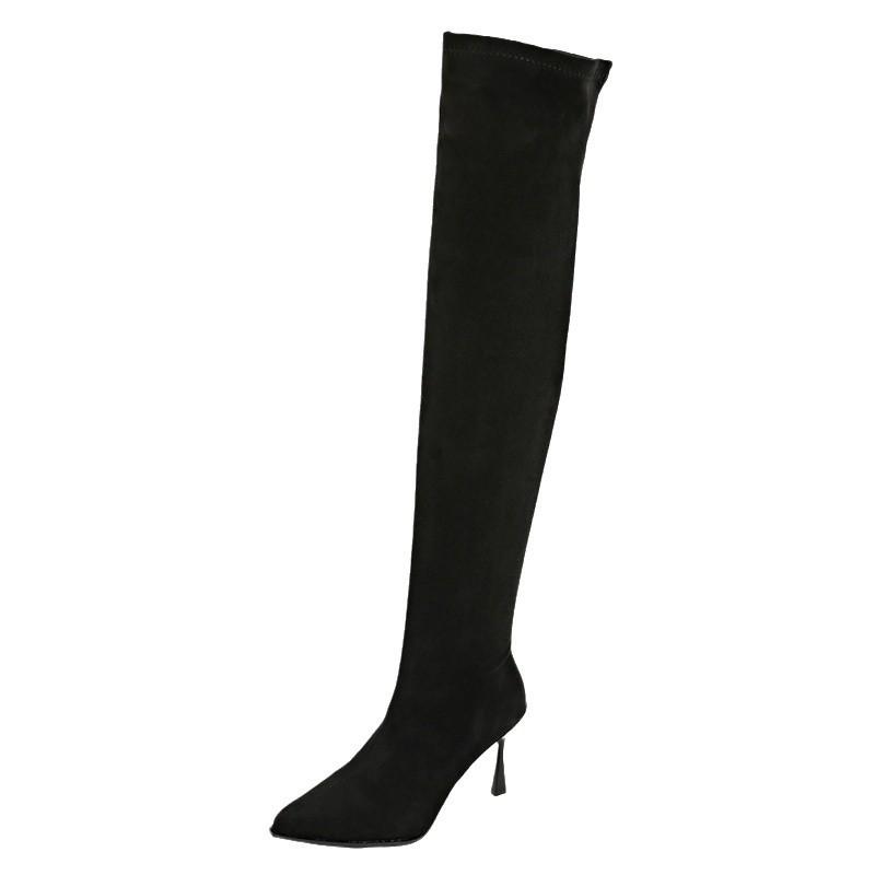 Skinny Over Knee Boots with Slim Heels, Autumn Plus Pointed High-heeled Fashion Boots, European and American Stretch Boots