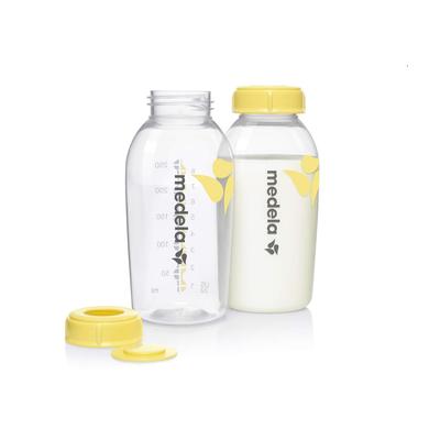 Medela Anne Sütü Şişeleri, 250ml, 2'li Set, Dondurun veya Soğutun, Tek Şişede Sağılabilir, Saklanabilir ve Beslenebilir, Mikrodalgaya Uygun, Nazik Destek