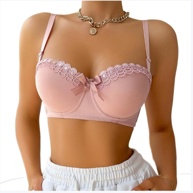 Sutien push-up pentru piept mic pentru femei, lenjerie de corp cu sârmă cu fluture brodat, anti-alunecare, sutien sexy pentru femei la modă