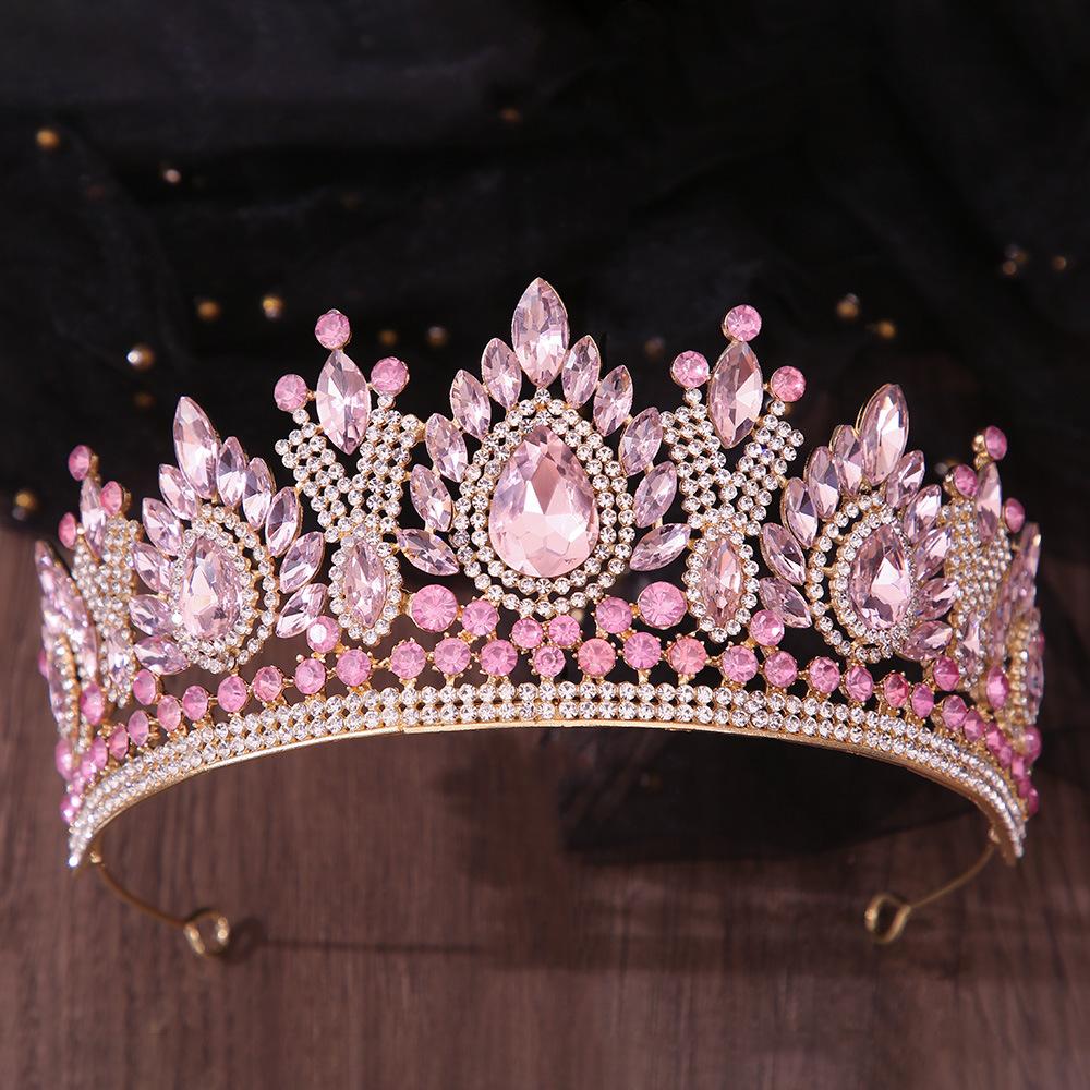 DIEZI Baroque Luxury Queen Princess Crystal Tiara For Women Girls Wedding Party Elegant Trendy Rhinestone Crown Hair Jewelry