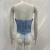 European and American summer temperament strapless waist cinching sexy lace up vest