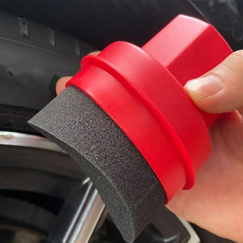 Tire Dressing Applicator Pad Car Tire Detailing Sponge Detailing Brush with Lid Tire Waxing Sponge Tire Cleaning Tools