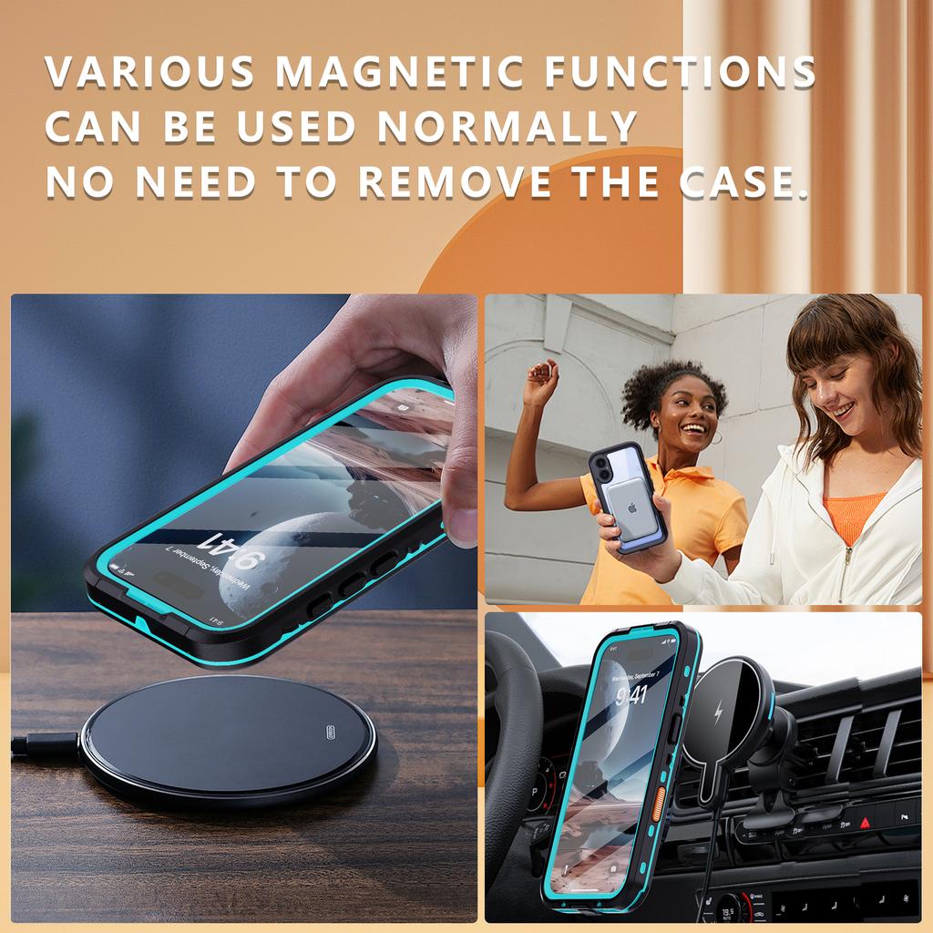 REDPEPPER Dot+ Series For iPhone 16 Phone Case Compatible with MagSafe IP68 Waterproof Clear Phone Cover