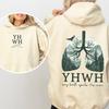 YHWH Graphic Printed Hoodies Women Clothing 2025 Fall Winter Long Sleeves Sweatshirts Oversized Casual Fleece Hooded Pullover