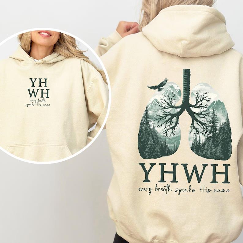YHWH Graphic Printed Hoodies Women Clothing 2025 Fall Winter Long Sleeves Sweatshirts Oversized Casual Fleece Hooded Pullover