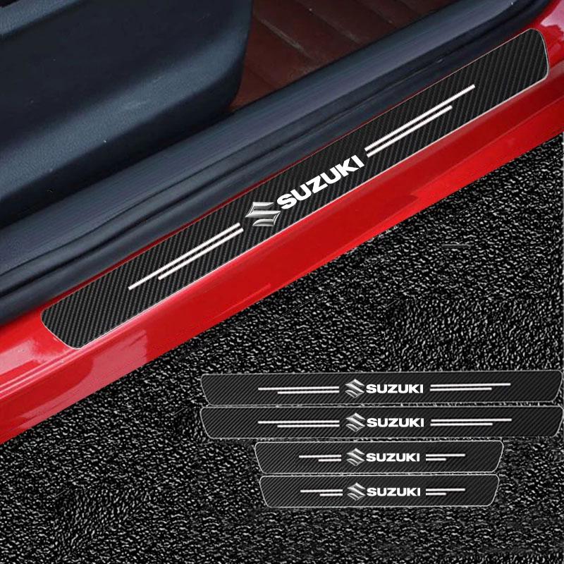 Car Bumper Door Sill Stickers Carbon Fiber Car Body Protection Sticker for Suzuki S-Cross SX4 Swift XL-7 ALTO Car Accessories