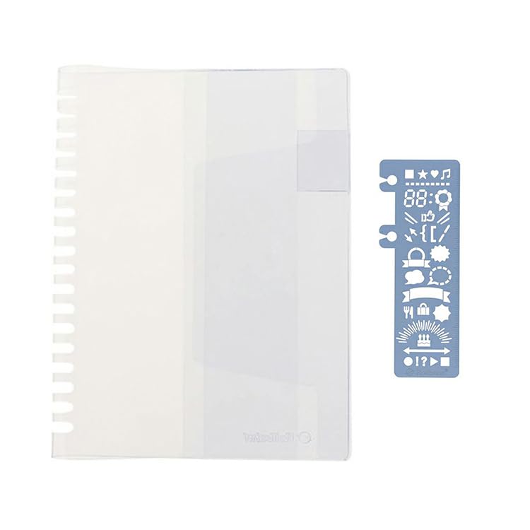 ring Rollbahn Pocket Memo Cover Clear L Rollbahn Pocket Memo Template [Delfonics] [2-piece set] [For binders] / (Light Blue)