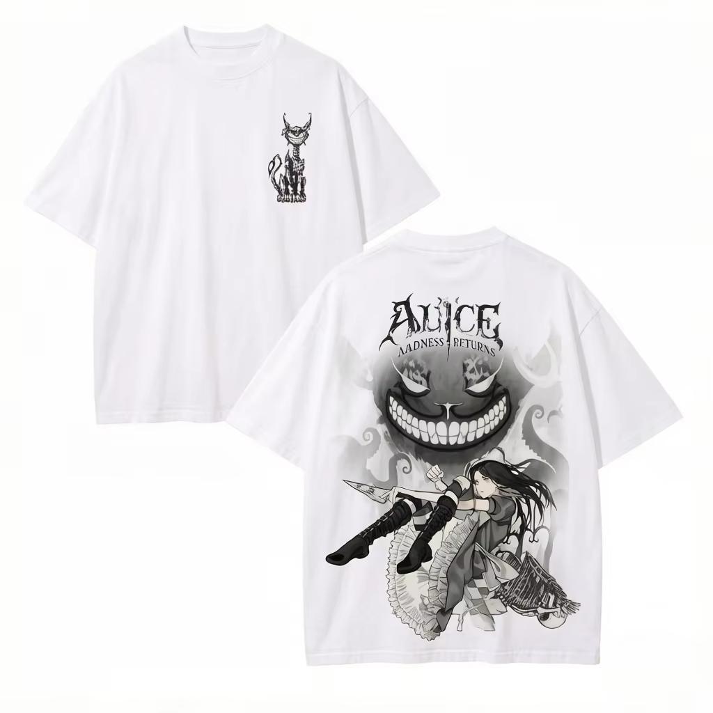 Alice: Madness Returns Unisex Plus Size Couple Outfit All‑Season Wear Classic High‑Quality Soft Fabric Apparel Women And Men T-shirt