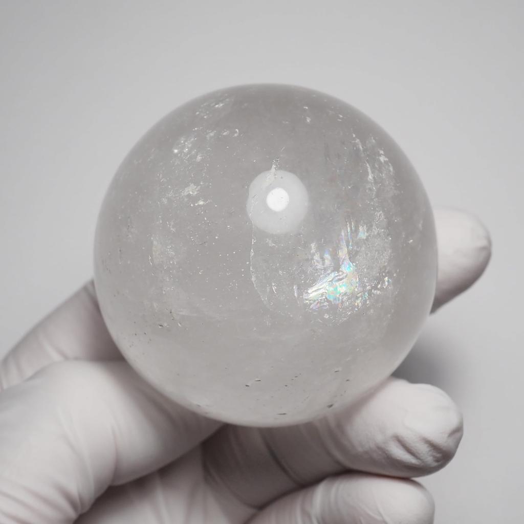 Stone Natural Mineral Crystal Sphere Quartz 4 200g [N2 Natural] (Quartz/Clear Sphere) "One-of-a-kind" Diameter Approx. 52mm,