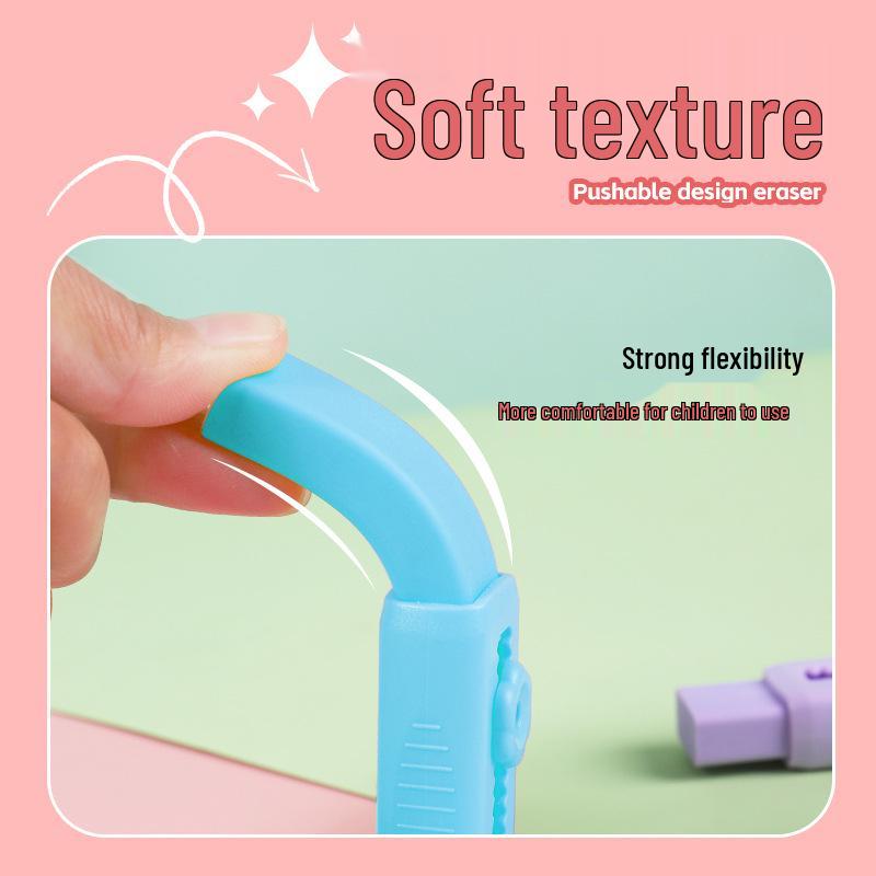 Schoolchild Sliding Eraser with Replaceable Core: Clean, Mark-Free, Low-Shred, Multi-Functional, Customizable Stationery Gift.