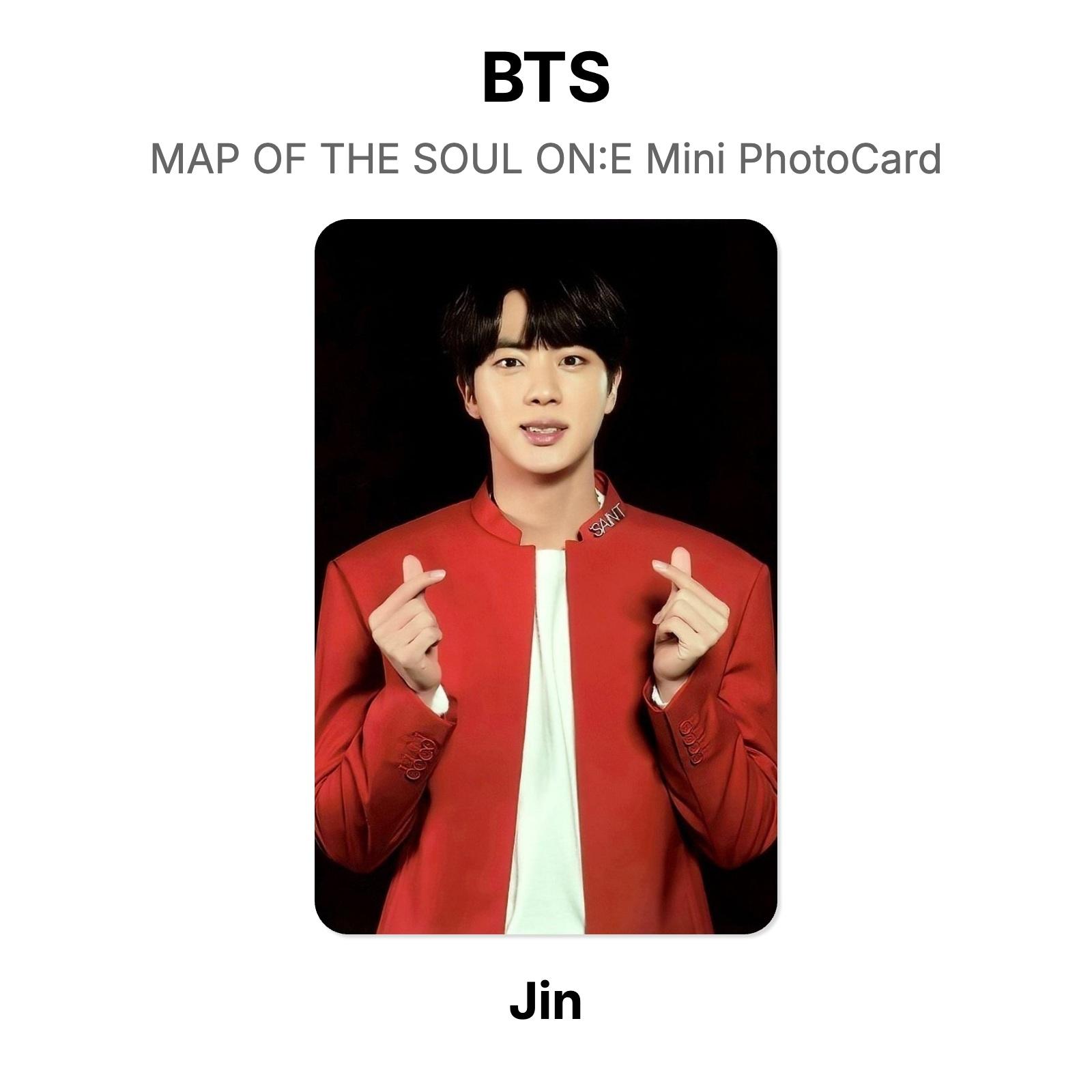 BTS КАРТА ДУШИ НА:E Мини ФотоКарточка Официальная ФотоКарточка Jin