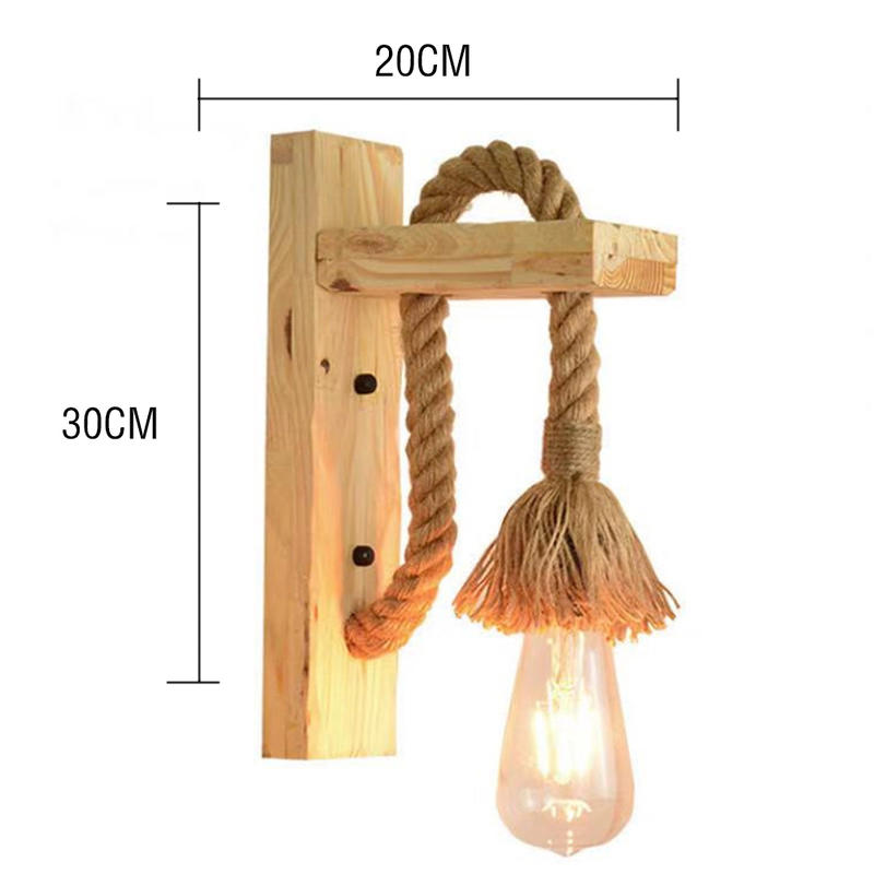 American Lamps and Lanterns Wooden Art Stairs Creative Pastoral Restaurant Hemp Salvage