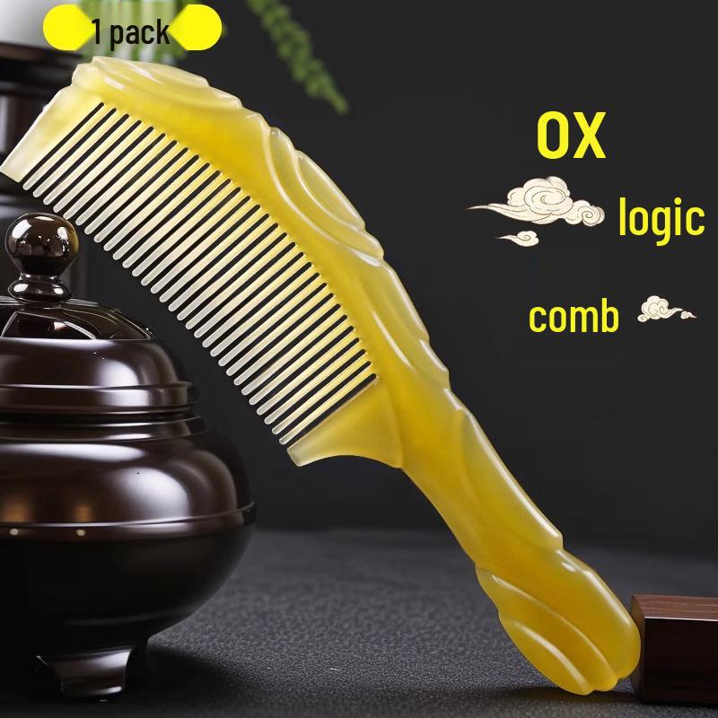 

Белый роговой гребень для волос для женщин: Идеально для длинных прямых волос; Разглаживает и Массирует; Портативный для домашнего использования.