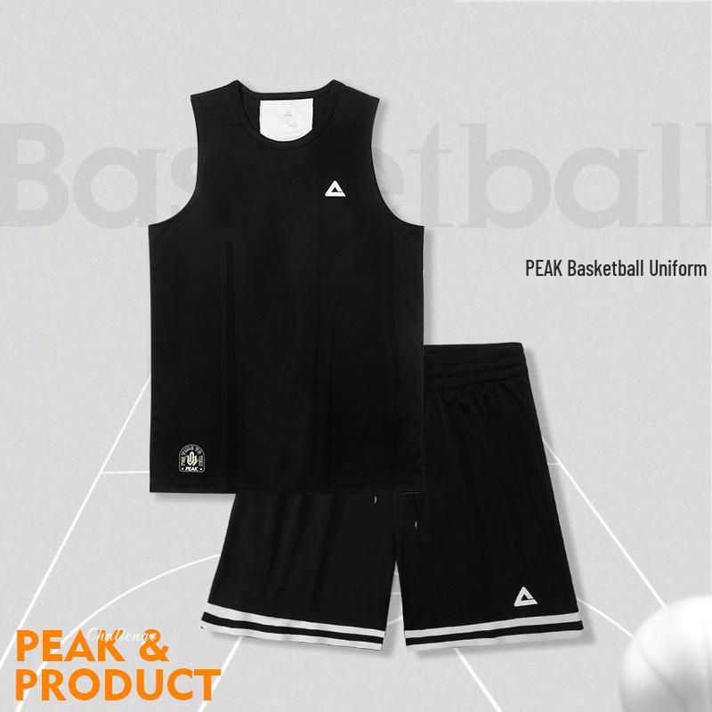PEAK Unisex Quick-Dry Breathable Running and Basketball Set - Sleeveless Vest & Shorts 3XL чёрный