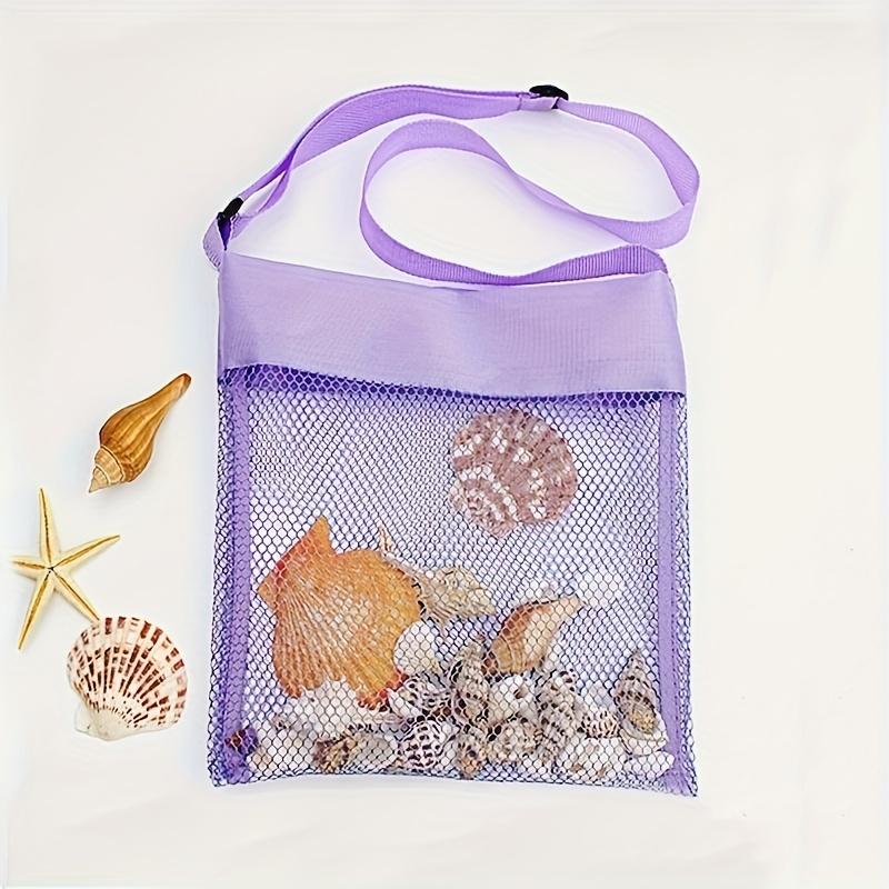 1pc Colorful Mesh Beach Tote Breathable Netting Design Perfect for Beach Toys, Shell Collecting, and Sand Digging - Ideal for Summer Pool Parties