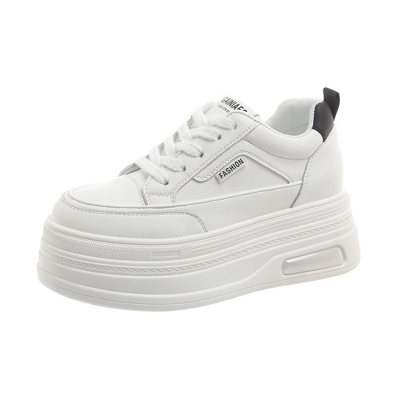 Little White Shoes Women's Shoes 2025 New Fashion Thick Sole Heightened Versatile High Sense Sports and Leisure Board Shoes Internet Celebrity Explosi