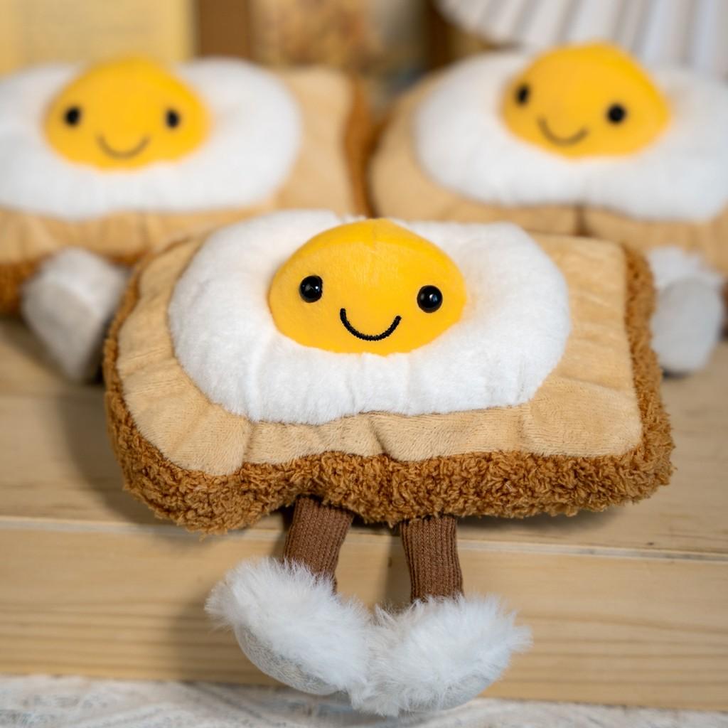 Fried Egg Cute Toast Cartoon Food Plush Toy Doll For Gifts And Room Decoration