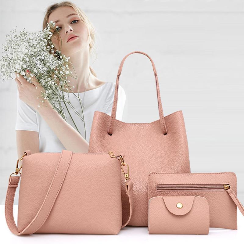 4Pcs/Set Crossbody Bags Women Bag Set Leather Shoulder Bags Purse Ladies Pu Crossbody Bag