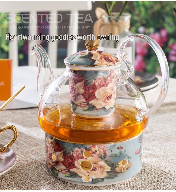 Exquisite English Rose Teapot & Coffee Cup Set for Afternoon Tea