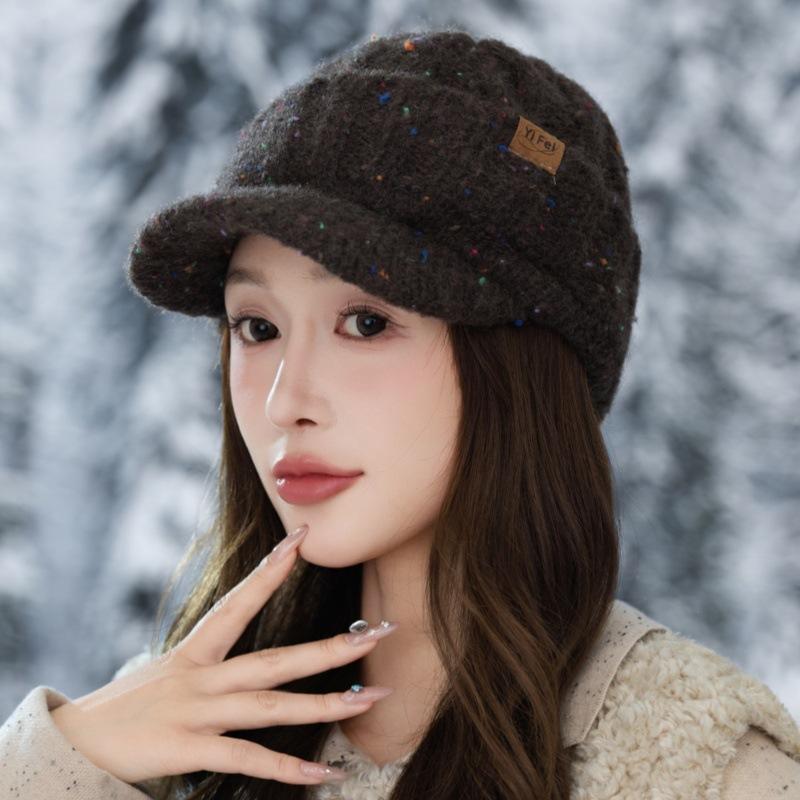 Autumn and Winter Cute Colorful Sequined Cap Outdoor Leisure Windproof Warm Ear Protection Wool Hat