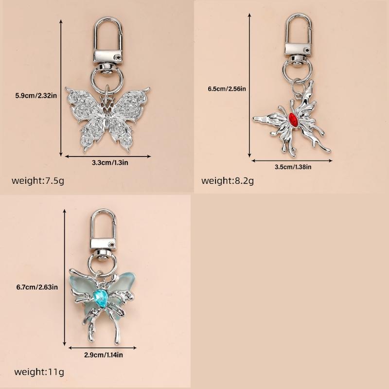 Resin Butterfly Key Holder Delicate Keychain Stylish and Portable Keyring Fashion Ornament Unique Bag Charm for Women