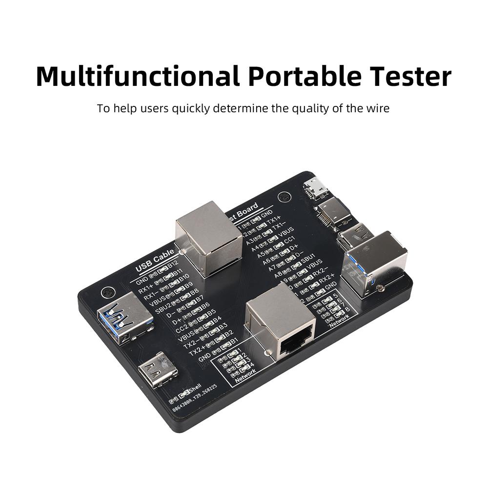USB 1.1 Cable Tester Multifunctional Fault Detector Support RJ11/Lightning/Micro-B Test Wire Charging Tests Tool