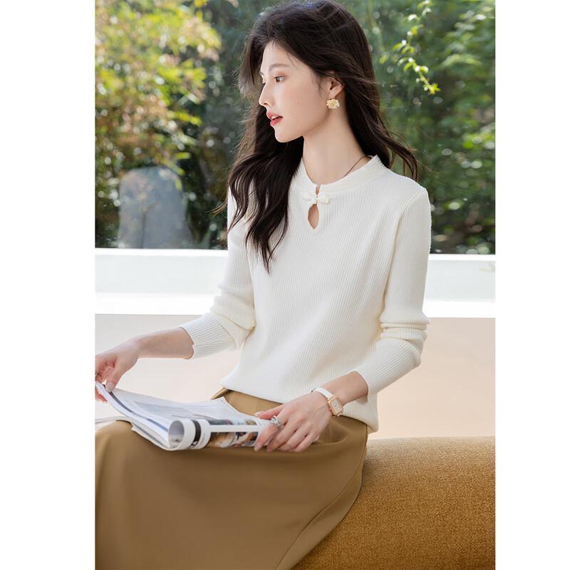 Mokana Women's Long Sleeve Round Neck Knit Sweater