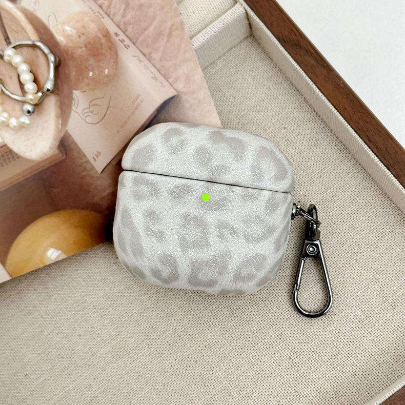 Korean new personalized leopard print is suitable for Apple AirPods 1st generation protective cover Apple Pro1 imitation leather hard shell