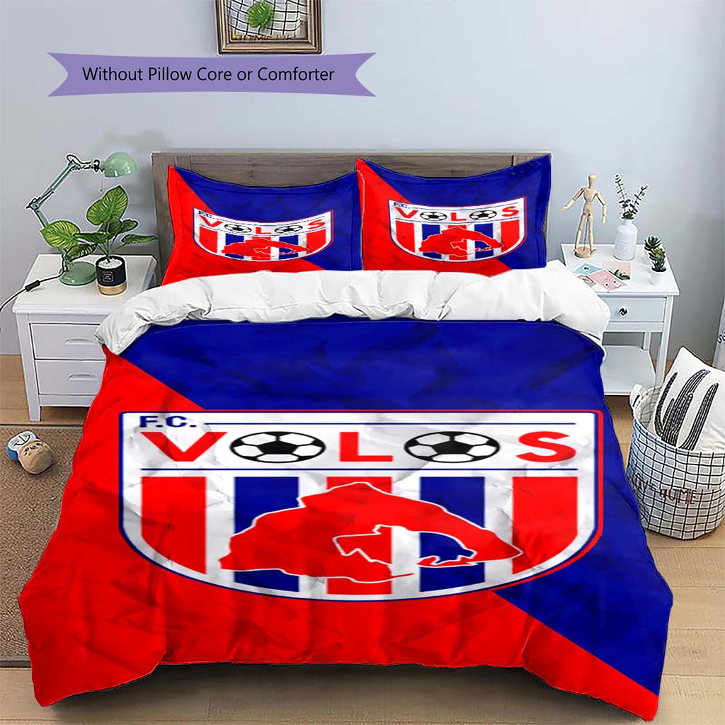 Volos NFC Pattern Bedding Set Quilt Cover Pillowcase Home Decor Gift (1 * duvet cover + 2 * pillowcase, without core)